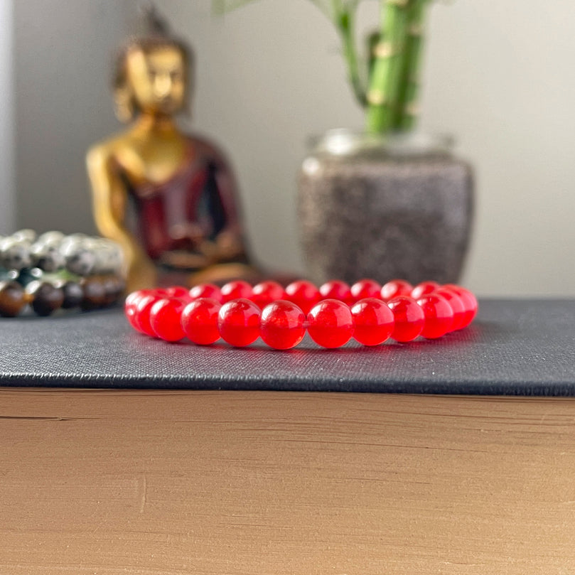 Genuine Natural Gemstone Red Carnelian Bracelet