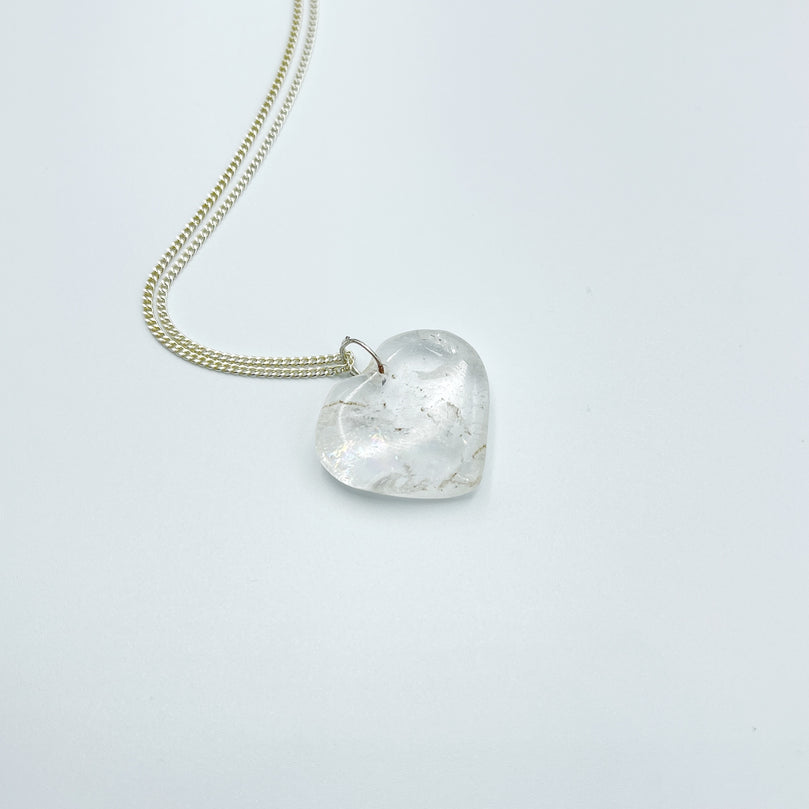 Clear Quartz Heart Pendant