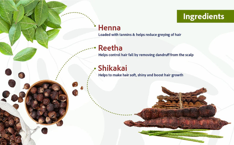Henna Shikakai Shampoo - For Silky Smooth & Conditioned Hair, 200ml - Sri Sri Tattva
