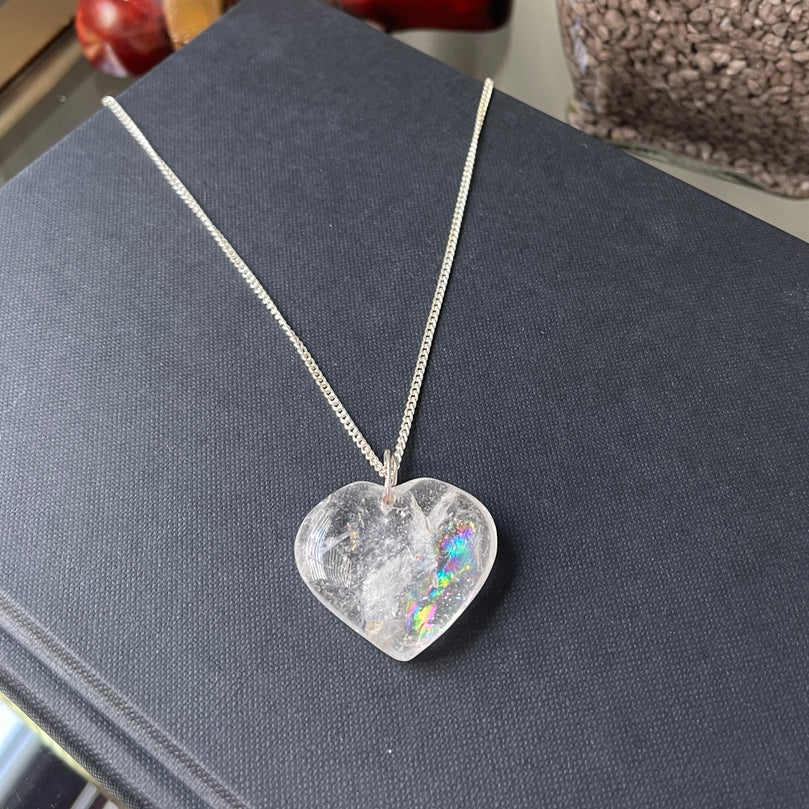 Clear Quartz Heart Pendant