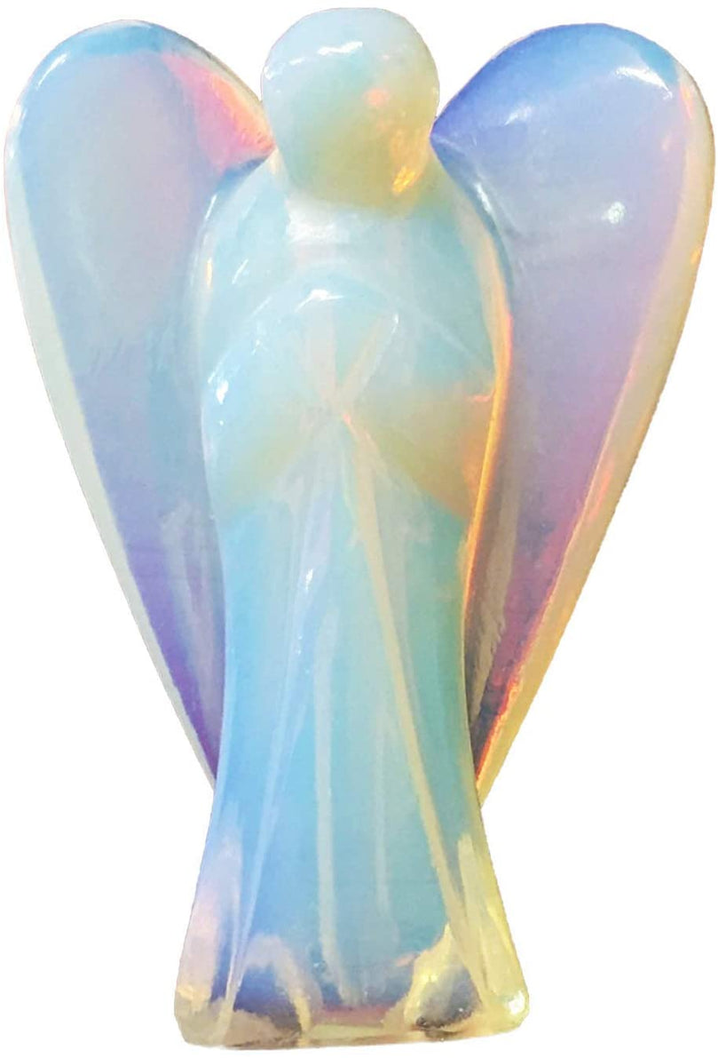 Opalite Stone Guardian Angel Statue