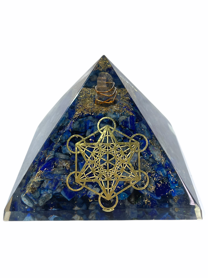 Fruit of Life Lapis Lazuli Orgone Pyramid
