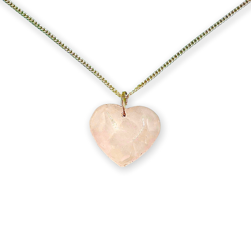 Pink Rose Quartz Heart Pendant