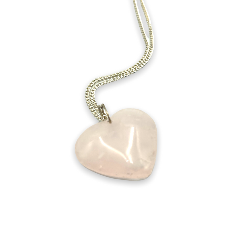 Pink Rose Quartz Heart Pendant