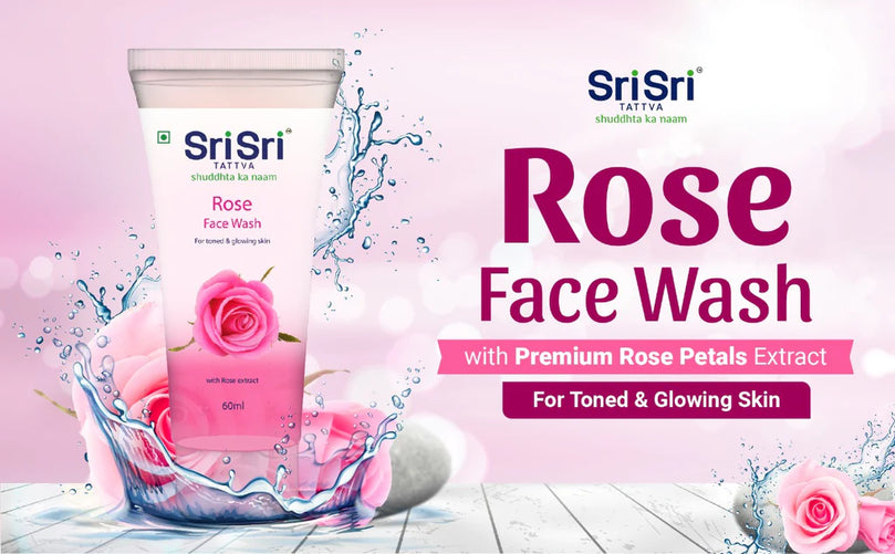 Rose Face Wash - For Toned & Glowing Skin, 100g - Sri Sri Tattva