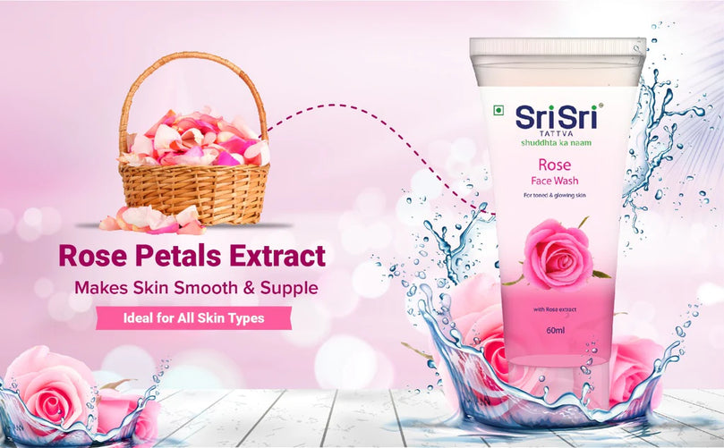 Rose Face Wash - For Toned & Glowing Skin, 100g - Sri Sri Tattva