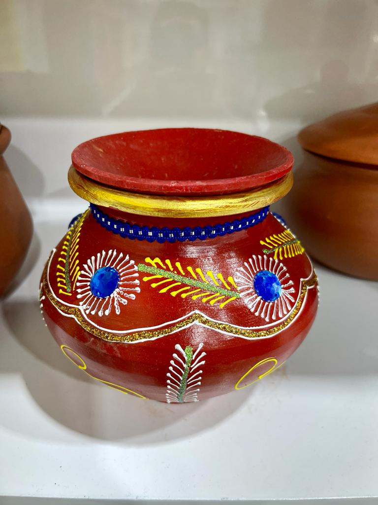 Decorated Lota (7") with Lid