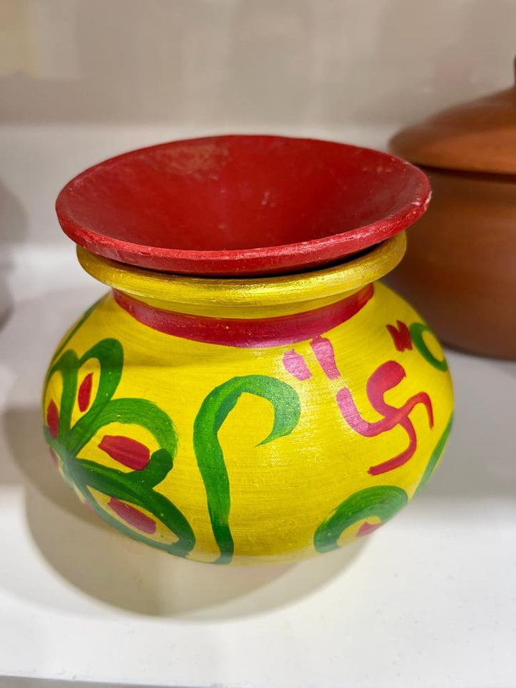 Decorated Lota (6") with Lid