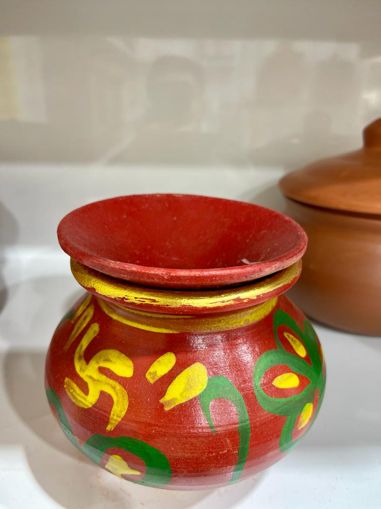 Decorated Lota (6") with Lid
