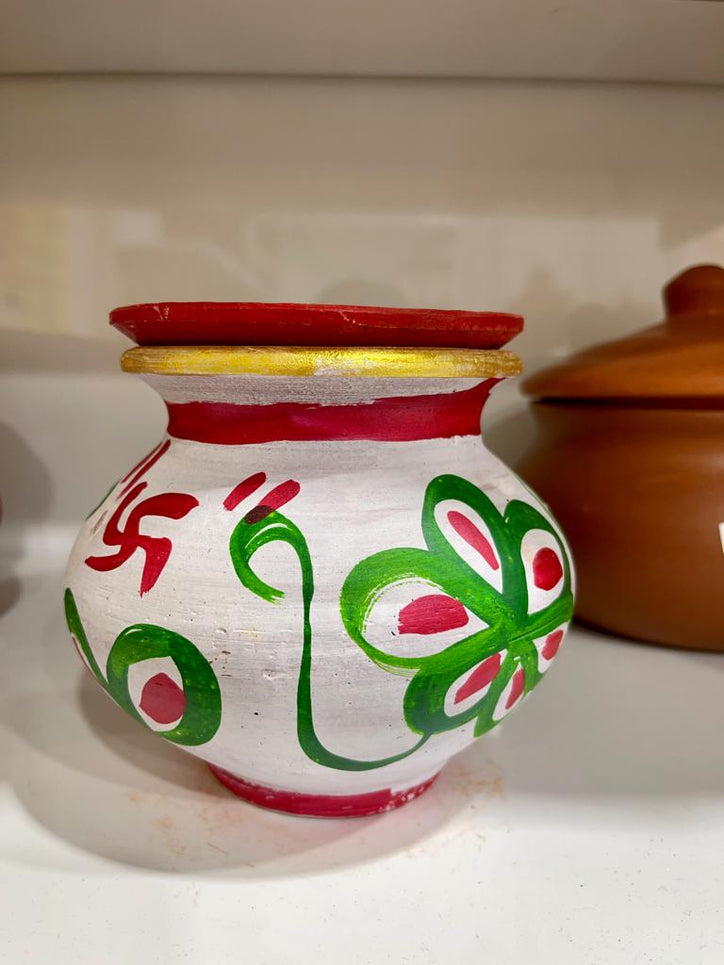 Decorated Lota (6") with Lid