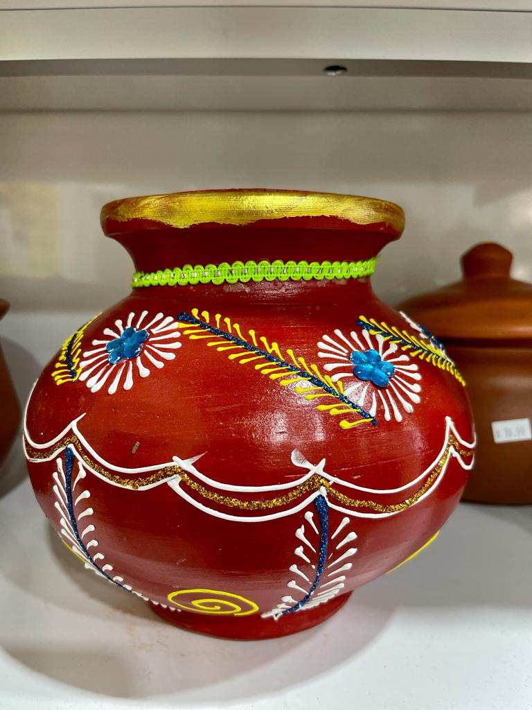 Decorated Lota (8") with Lid