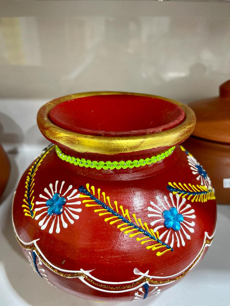 Decorated Lota (8") with Lid