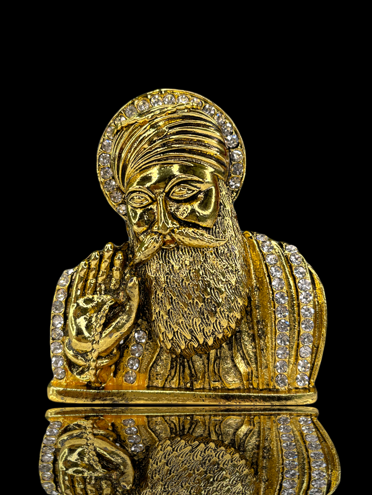 Gold and crystal studded Guru Nanak Dev Ji Blessing