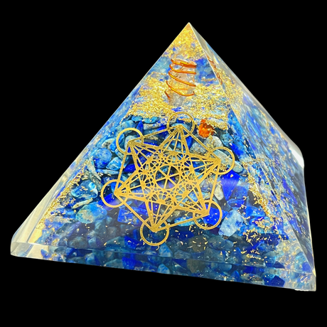 Fruit of Life Lapis Lazuli Orgone Pyramid
