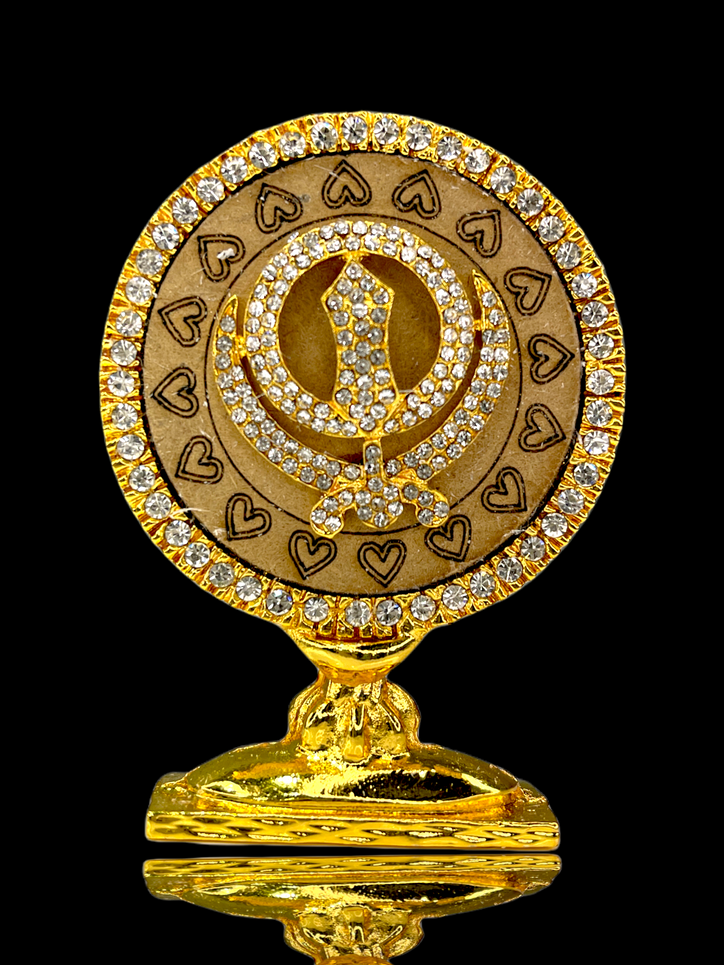 Gold & crystal Studded Khanda