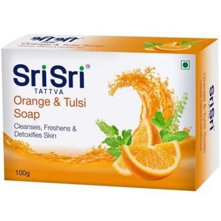Orange & Tulasi Soap – Cleanses, Freshens & Detoxifies Body, 100g
