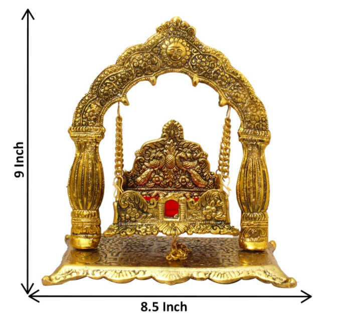 Beautiful Golden Swing (Jhula) - For Laddu Gopal Or Other God/Goddesses