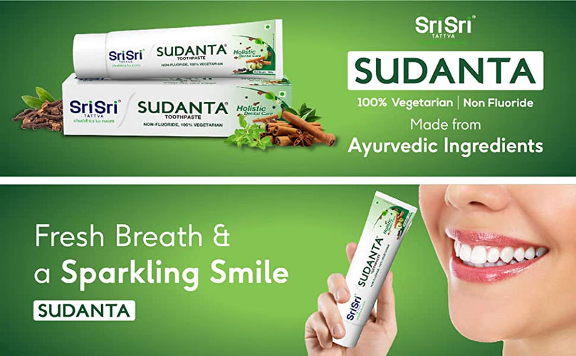 Sudanta Toothpaste – Fluoride-Free – 100% Vegetarian - 100g - Sri Sri Tattva